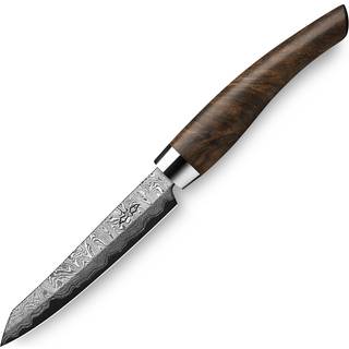 Nesmuk Exklusiv C150 Damast Officemesser 9 cm - Griff Walnuss Maserholz - Braun,Silber