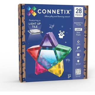 Connetix Magnetic Tiles Light Up Star Pack – 28 Pieces
