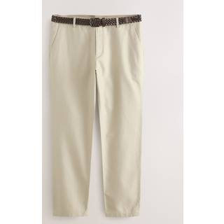 Next Normal pasform Smart Hør Cotton Blend Med bælte Bukser