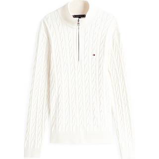 Tommy Hilfiger Tommy Hilfiger Cream Cable Knit Half Zip Jumper