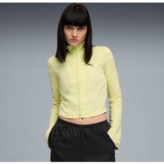 Women&#39;s Puma DARE TO Slim Cropped Track Jacket, Yellow, Size S, Clothing - Gold Moon - S