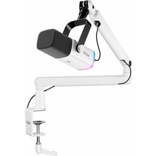 Fifine TAM8 Dynamisk Mikrofon med Mikrofonstativ - Hvid