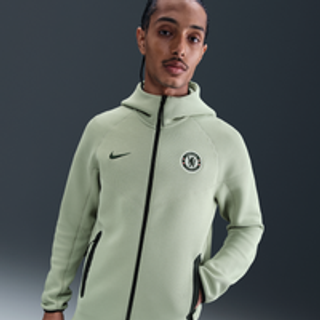 Chelsea F.C. Tech Windrunner Nike Football-hættetrøje i fleece med fuld lynlås til mænd - grøn - XL