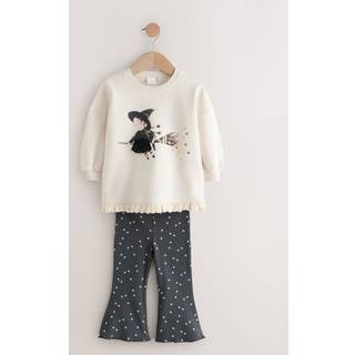 Next Sæt med sweatshirt med flæsekant og leggings med svaj (3måneder -7år)