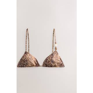 Next Brown Snake Beaded Triangle Bikini Top