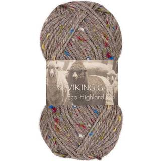 Viking Eco Highland Wool 274 Grå Tutti Frutti Indhold: 100% Uld Vægt/længde: 50 gram = ca. 110 meter Anbefalede pinde: 4-4.5 mm Strikkefasthed: 10 cm = 20 m Vask: Finvask Max 30 ºC / Tørres fladt.