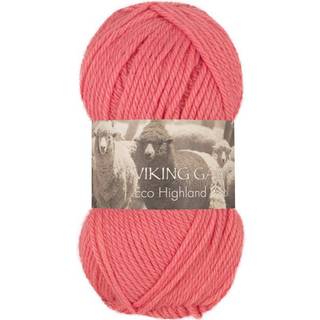 Viking Eco Highland Wool 264 Koral Indhold: 100% Uld Vægt/længde: 50 gram = ca. 110 meter Anbefalede pinde: 4-4.5 mm Strikkefasthed: 10 cm = 20 m Vask: Finvask Max 30 ºC / Tørres fladt.