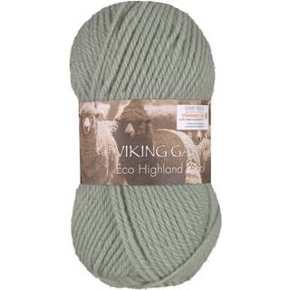 Viking Eco Highland Wool 235 Støvet lys grøn Indhold: 100% Uld Vægt/længde: 50 gram = ca. 110 meter Anbefalede pinde: 4-4.5 mm Strikkefasthed: 10 cm = 20 m Vask: Finvask Max 30 ºC / Tørres fladt.
