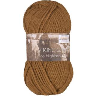Viking Eco Highland Wool 253 Cognac Indhold: 100% Uld Vægt/længde: 50 gram = ca. 110 meter Anbefalede pinde: 4-4.5 mm Strikkefasthed: 10 cm = 20 m Vask: Finvask Max 30 ºC / Tørres fladt.