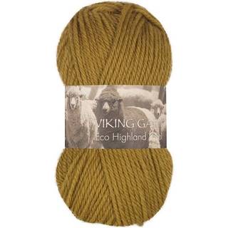 Viking Eco Highland Wool 236 Gul Grøn Indhold: 100% Uld Vægt/længde: 50 gram = ca. 110 meter Anbefalede pinde: 4-4.5 mm Strikkefasthed: 10 cm = 20 m Vask: Finvask Max 30 ºC / Tørres fladt.