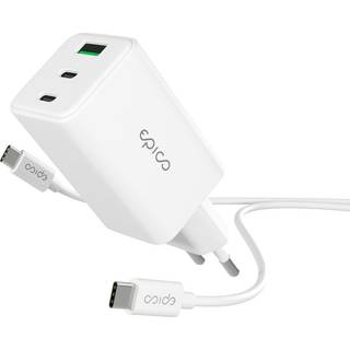 Epico UltraBoost GaN 65W Vægoplader - 1.2m USB-C til USB-C Kabel - 2x USB-C / 1x USB-A - Hvid
