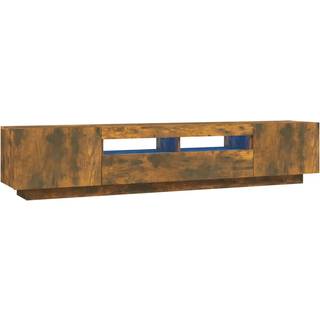 Tv-Skab Med Led-Lys 200X35X40 Cm - Røget eg