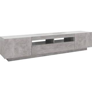 Tv-Skab Med Led-Lys 200X35X40 Cm - Betongrå