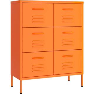 kommode 80x35x101,5 cm stål orange