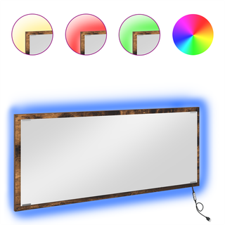 Spejl Vægmonteret Røget eg 90 x 8,5 x 37 cm Konstrueret træ