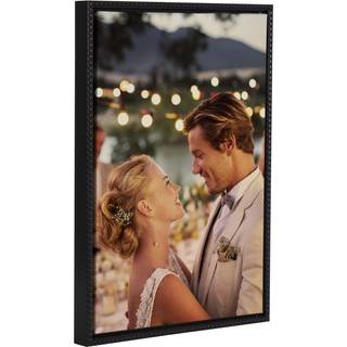 Kate och Laurel Custom Printed Framed Canvas Wall Art 18x24 Beaded Black Sylvie Personal Canvas Print med dina foton för sovrum eller vardagsrums