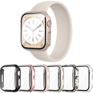 Cuteey 6 Pack-sag til Apple Watch 44mm SE 2/SE/SERIE 6/SERIE 5/SERIE 4 med indbygget tempereret glassk?rmbeskytter samlet fuld beskyttende kofang