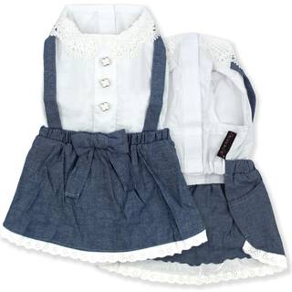 Parisian Pet Chambray Dog Overall - Let og moderigtig sommerkjole - Overalls uden rmer til sm hunde, piger