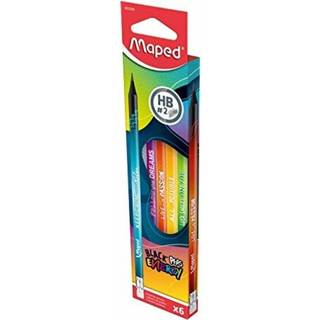 Maped: Black Peps Energy trekantet grafitblyant med viskelæder, HB - 12 stk.