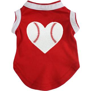 Petitebella Baseball Heart Puppy Hundeskjorte (Rd XX-Large)