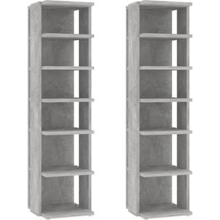 Skoskabe 2 Stk. 27,5X27X102 Cm Betongrå