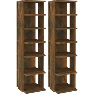 skoreoler 2 stk. 27,5x27x102 cm konstrueret træ røget egetræ