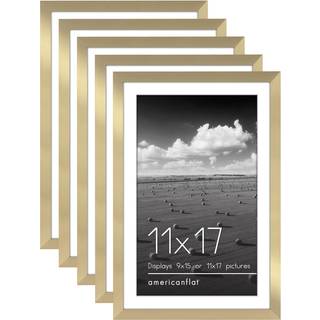 AMERICANFLAT 11X17 Billedramme med poleret plexiglass - S?t med 5 - Brug som 9x15 ramme med Mat eller 11x17 ramme uden Mat - Galleria Collection
