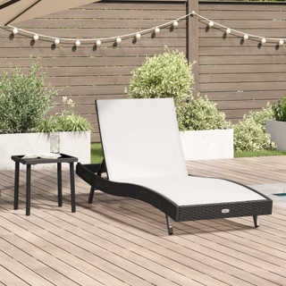 Solseng med pude -person 2 pcs Sort 40 x 40 x 40.5 cm Poly rattan