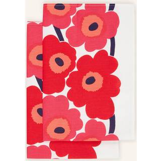 Marimekko Unikko Viskestykke 47x70 Cm 2-pak t / Rødt - Viskestykker Bomuld Hvid - 075055-001