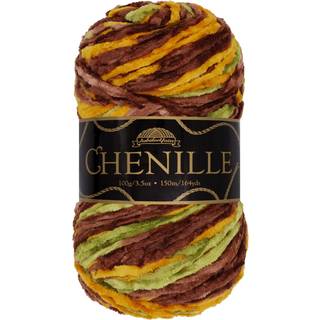 Jubilumsgarn Chenillegarn - kamgarn - 100 g/ngle - El Dorado - Broget flerfarvet fljl - Hkle- og strikkegarn - 1 ngle