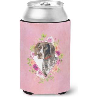 Caroline's Treasures CK4157cc tyske korthårede pointer lyserøde blomster kan eller flaske hugger køligere vaskbar drikke ærmer sammenfoldelig dri