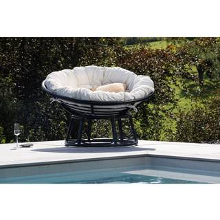 Bonnie loungestol i rattan 115x101cm sort