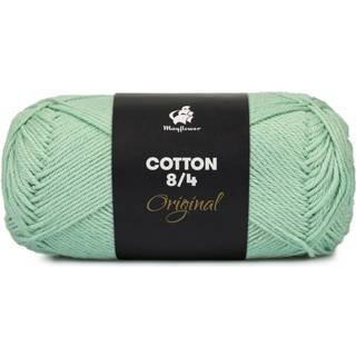 Mayflower Cotton 8/4 1492 Mintgrøn Indhold: 100% Bomuld Vægt/længde: 50 gram = ca. 170 meter Anbefalede pinde: 3.0-3.5 mm Anbefalede hæklenål: 2.5-3.0 mm Strikkefasthed: 10 x 10 cm = 27 m x 36 p Maskinvask 60ºC / Tørres fladt.