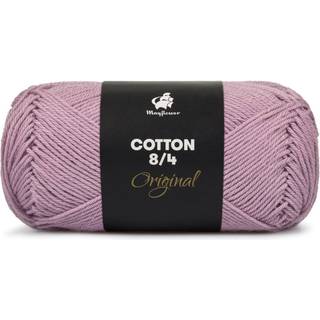 Mayflower Cotton 8/4 1478 Syren Indhold: 100% Bomuld Vægt/længde: 50 gram = ca. 170 meter Anbefalede pinde: 3.0-3.5 mm Anbefalede hæklenål: 2.5-3.0 mm Strikkefasthed: 10 x 10 cm = 27 m x 36 p Maskinvask 60ºC / Tørres fladt.