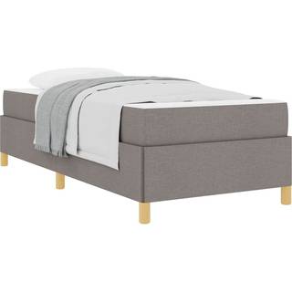 Box Spring Seng Taupe Og Beige Og Hvid 100 X 200 Cm Stof