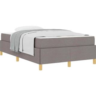 Box Spring Seng Med Madras Taupe Og Hvid 120 X 200 Cm Stof