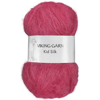 Viking Kid-Silk 362 Hindbær Indhold: 77% Kid Mohair, 23% silke Vægt/længde: 25 g = ca. 200 meter Anbefalede pinde: 3 mm Strikkefasthed: 10 cm = 24 m Vask: Max 30 °C / Tørres fladt.