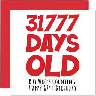 87 -års fødselsdagskort for mænd kvinder ham hende - 31777 dage gammel - sjove voksen syvogtyve syvogtyve -syvende fødselsdagskort til bedstemor