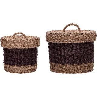 House Doctor Rangi Opbevaringskurv 2-pak - Kurve Søgræs Blomme - 900000252