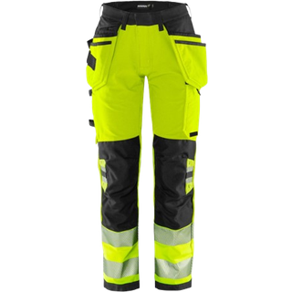 Fristads 134239 HiVis Green håndværker stretchbuks dame klasse 2 2664 GSTP Hi-Vis Gul/Sort 38