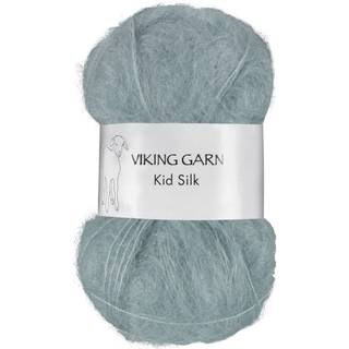 Viking Kid-Silk 314 Støvet petrol Indhold: 77% Kid Mohair, 23% silke Vægt/længde: 25 g = ca. 200 meter Anbefalede pinde: 3 mm Strikkefasthed: 10 cm = 24 m Vask: Max 30 °C / Tørres fladt.