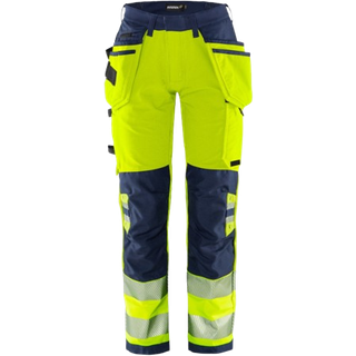 Fristads 134239 HiVis Green håndværker stretchbuks dame klasse 2 2664 GSTP Hi-Vis gul/Marine 40