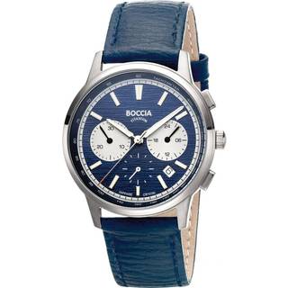 Boccia 3734-02 Herren-Uhr Chronograph Titan Dunkelblau