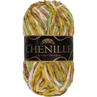 Jubilumsgarn Chenillegarn - kamgarn - 100 g/ngle - Sommerland - Broget flerfarvet fljl - Hkle- og strikgarn - 1 ngle