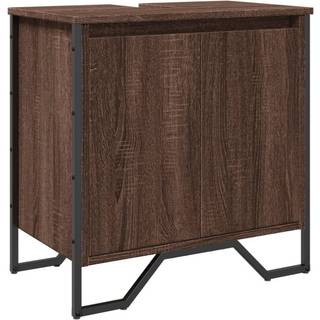 underskab til håndvask 60x35x60 cm konstrueret træ brunt eg