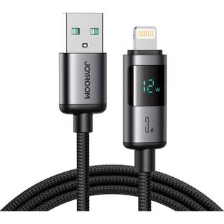 Joyroom USB-A til Lightning hurtigopladningskabel med display 3A, 1,2 m