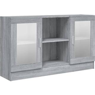 vitrineskab 120x30,5x70 cm konstrueret træ grå sonoma-eg