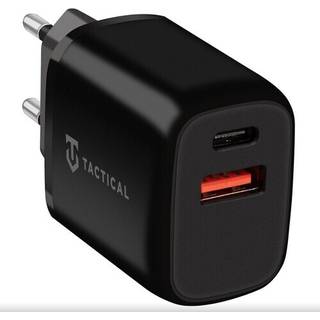 Tactical Base Plug Dual 20W Oplader - PD, QC3.0 - Svart