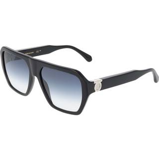 Ferragamo Mand SF2080SLBI 1 Solbriller Acetat Sort Lyseblå Firkantet Normal Skygge