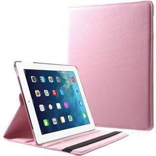 iPad 4 / 3 / 2 - EIDERWOOD Kunstlæder Flip Cover m. Elastik & Roterbar Funktion - Lyserød